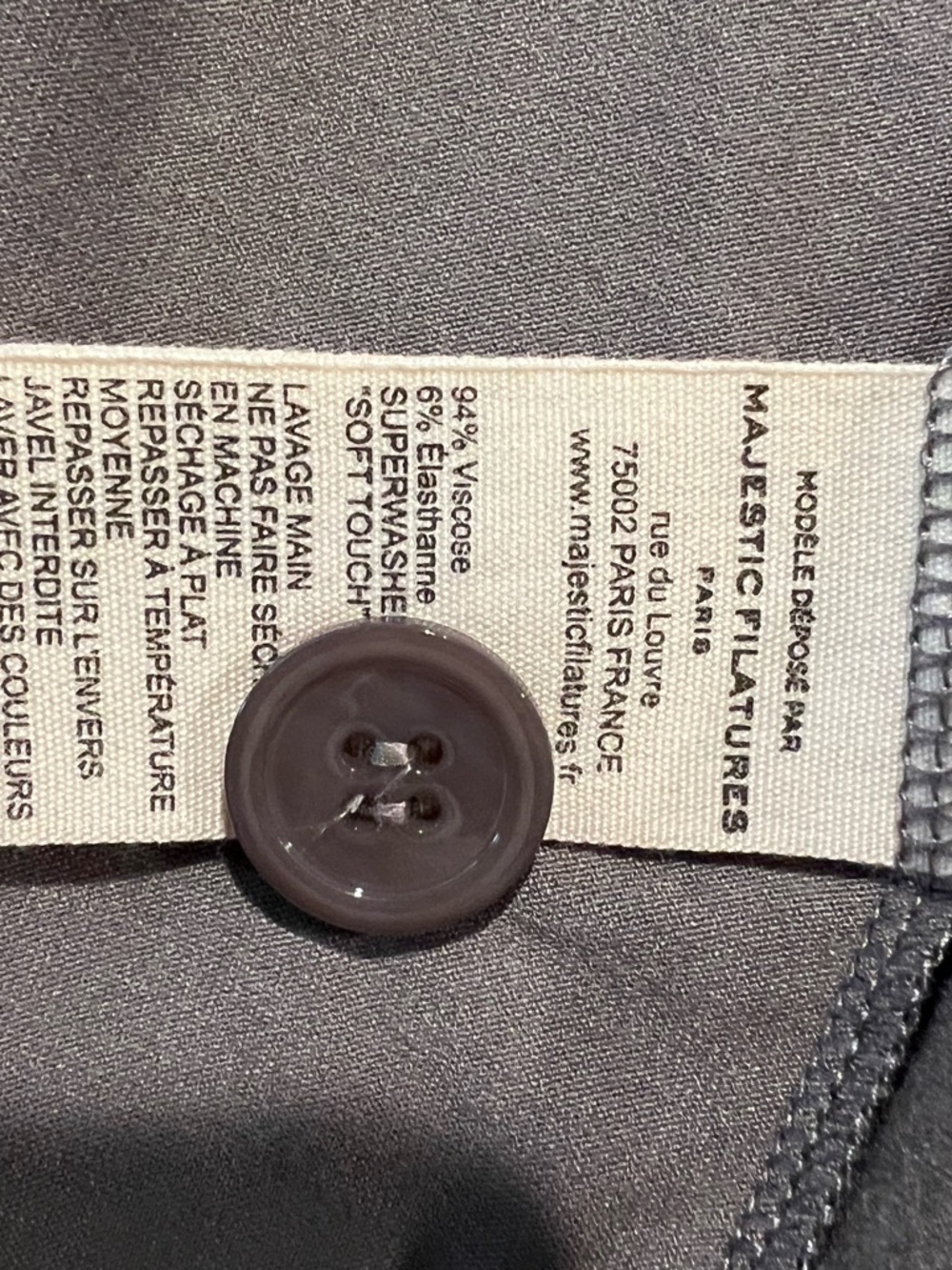 Majestic Filatures Soft Touch Knit Blazer Gray Stretch 2 Button Jacket 1 NWT S - Picture 6 of 10